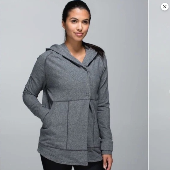 Lululemon Find Your Centre Wrap Heathered Speckled Grey Snaps Size 4 - Picture 1 of 16